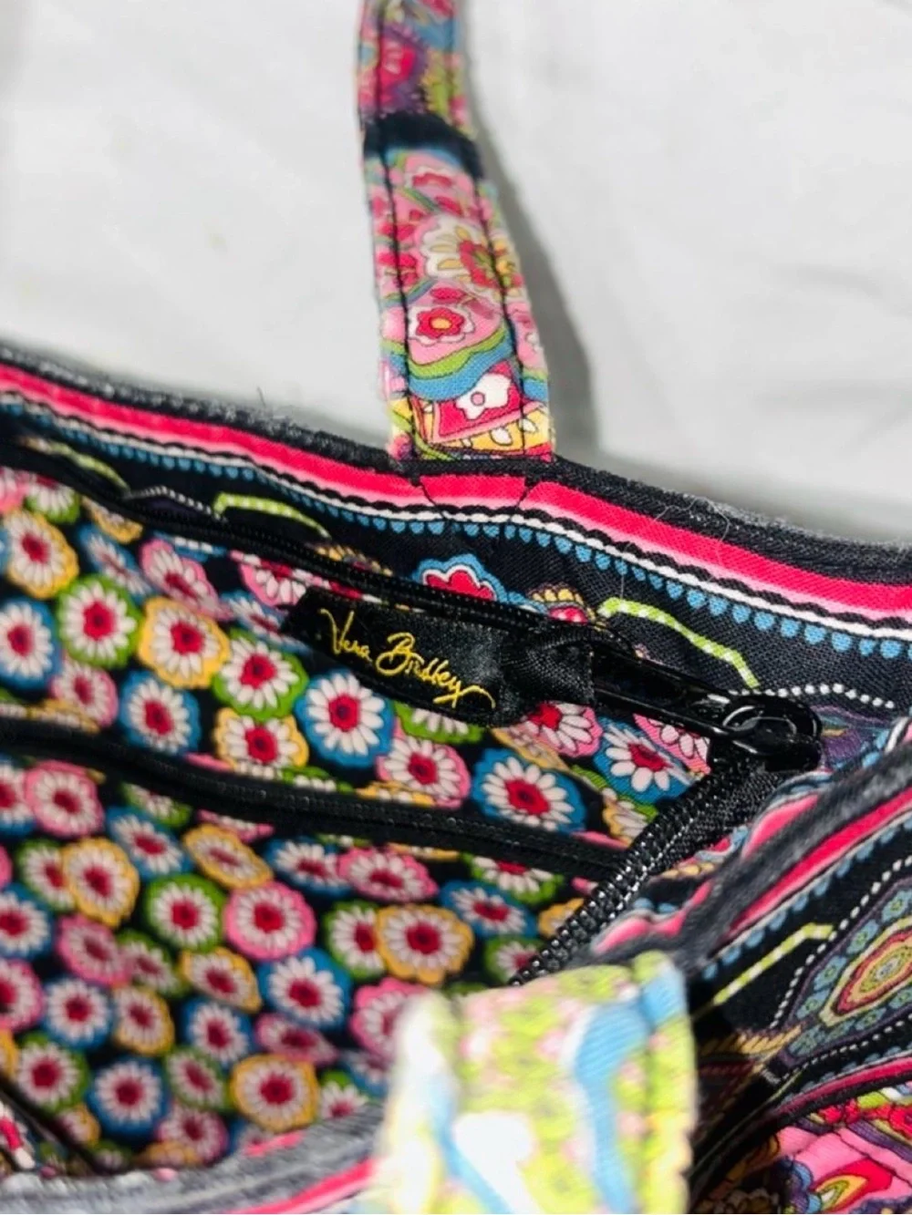 Vera Bradley Black Multi Paisley Quilted Tote